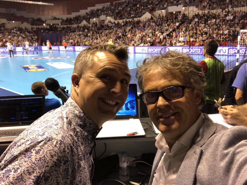 Yoan et Pierre, animateurs de la Coupe de la Ligue de Handball