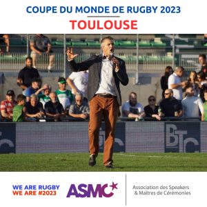 Yoan speaker pour la Coupe du Monde de Rugby au Stadium de Toulouse