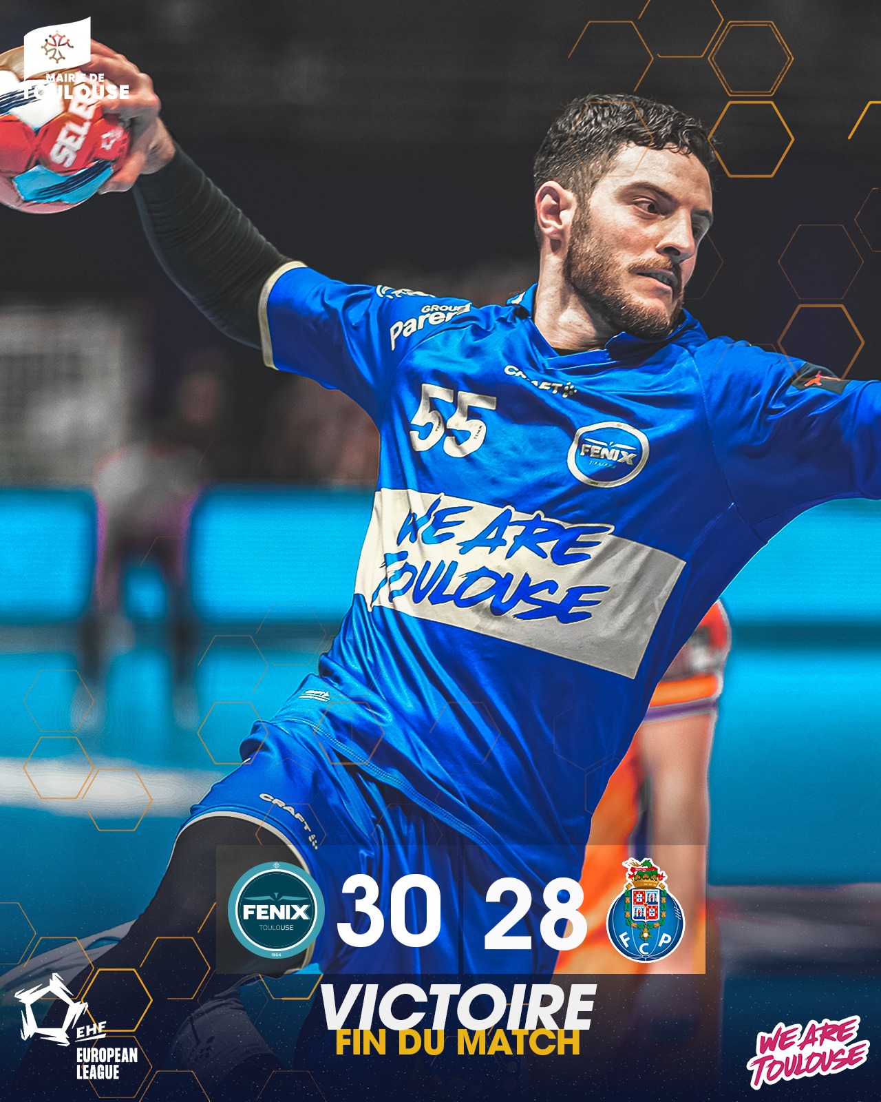 Maître de Cérémonie animateur et DJ pour le Fenix de Toulouse face à Porto en Ligue Européenne EHF
